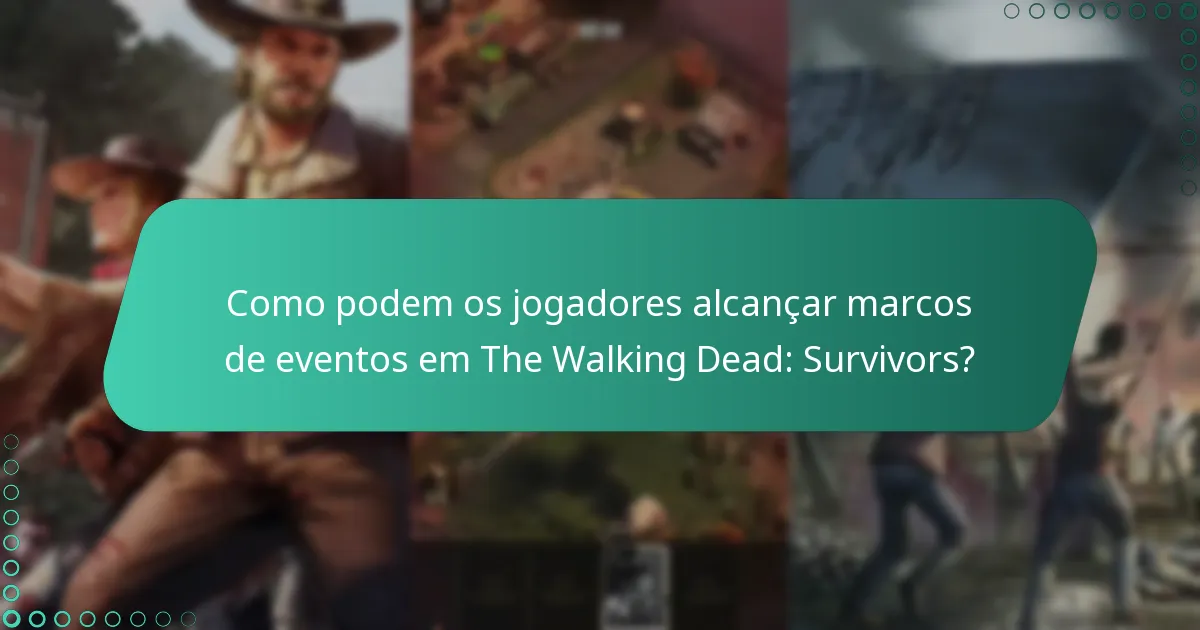 Como podem os jogadores alcançar marcos de eventos em The Walking Dead: Survivors?