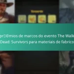 Os prémios de marcos do evento The Walking Dead: Survivors para materiais de fabrico