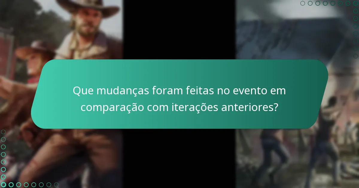 Que mudanças foram feitas no evento em comparação com iterações anteriores?